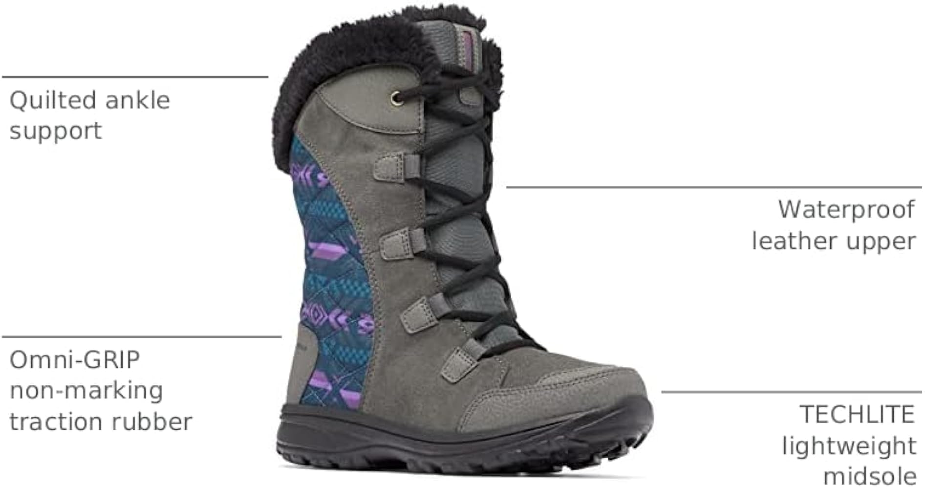 Amazon.com | Columbia Women's Ice Maiden II, Grill/Dark Lavender