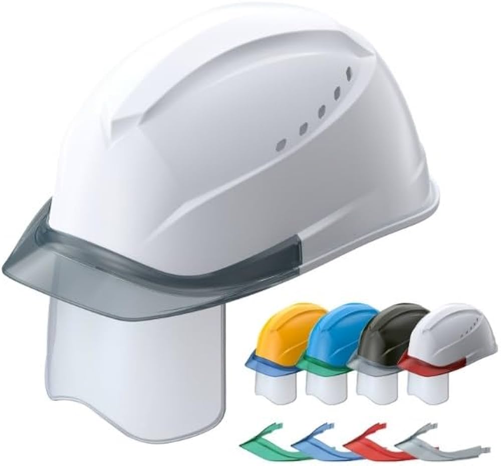 Amazon.co.jp: ヘルメット 保護帽 シールド面付 エアライト ST#01230VJ