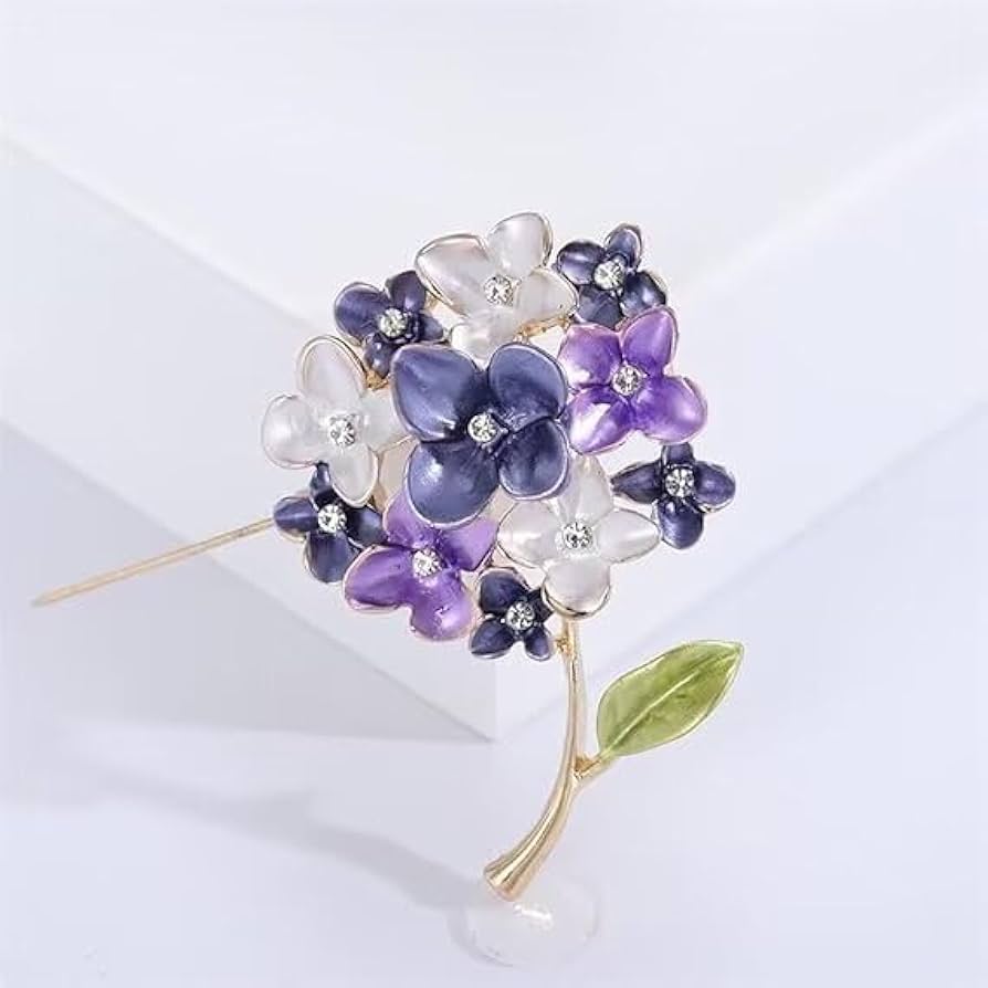 Amazon.co.jp: ラインストーンの花のブローチ 藤の花のブローチ 紫色の