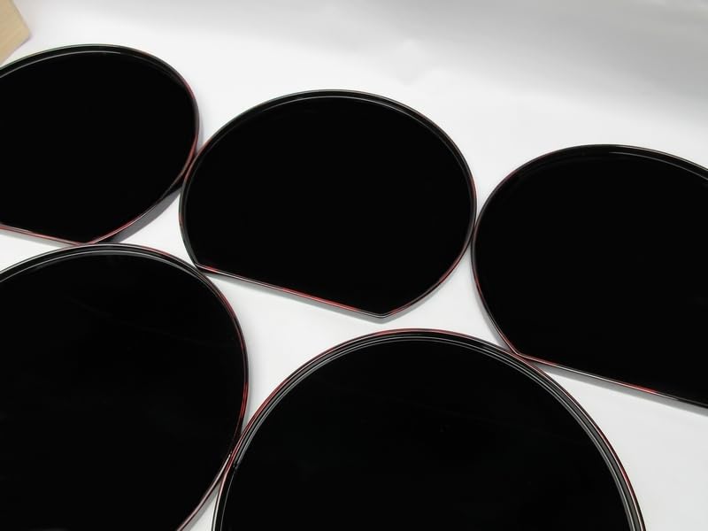 Amazon.co.jp: 輪島塗 半月盆 □ 輪堂 卓上膳 折敷 約37.8×約34cm 5客