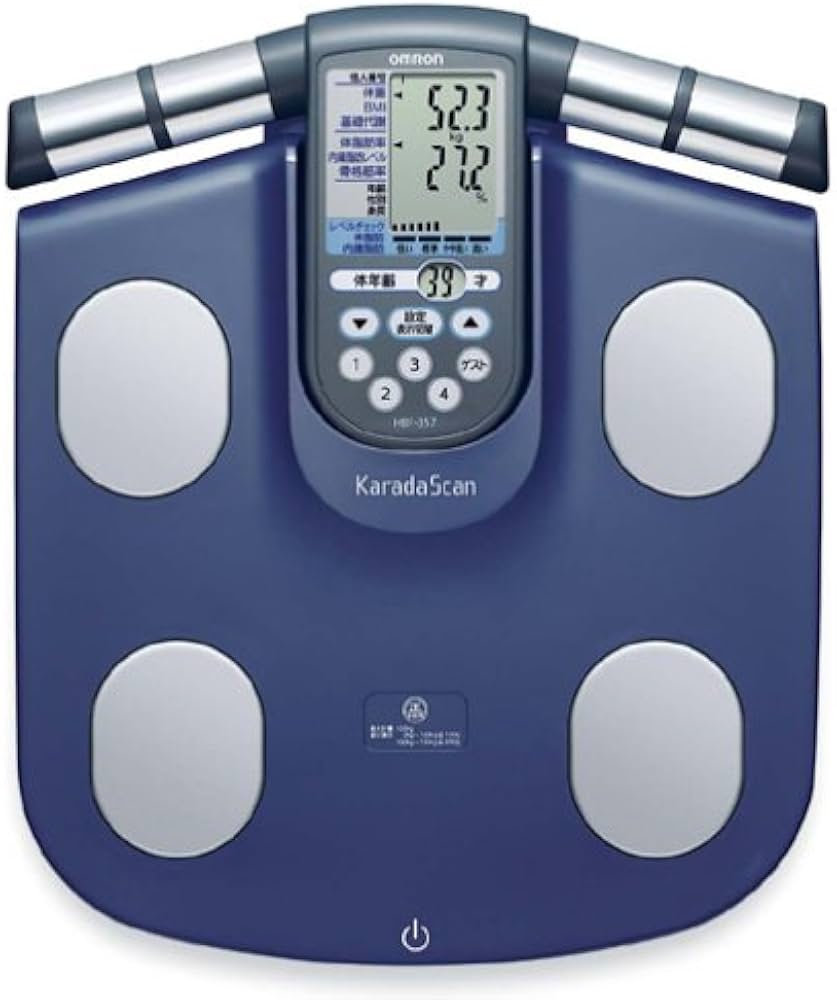 Amazon | OMRON 体重体組成計 カラダスキャン[チェック] ネイビー HBF