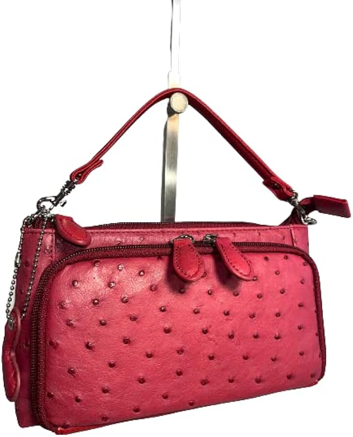 Amazon | オーストリッチ本革 3WAYショルダーポシェットお財布機能付き