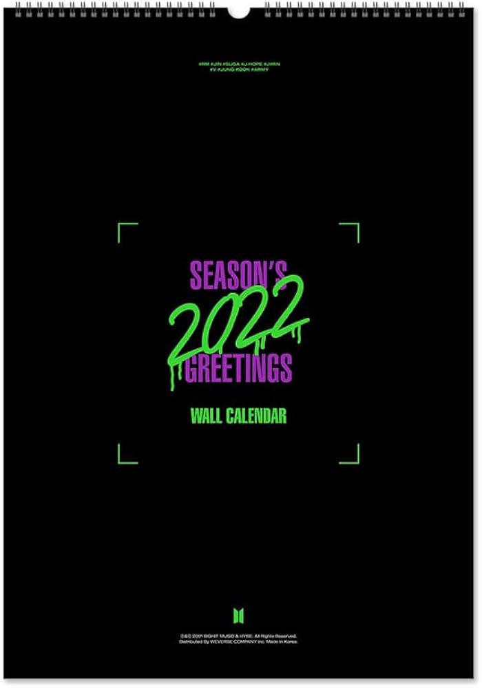 Amazon.com: [WEVERSE] BTS 2022 Season's Greetings Wall Calendar+
