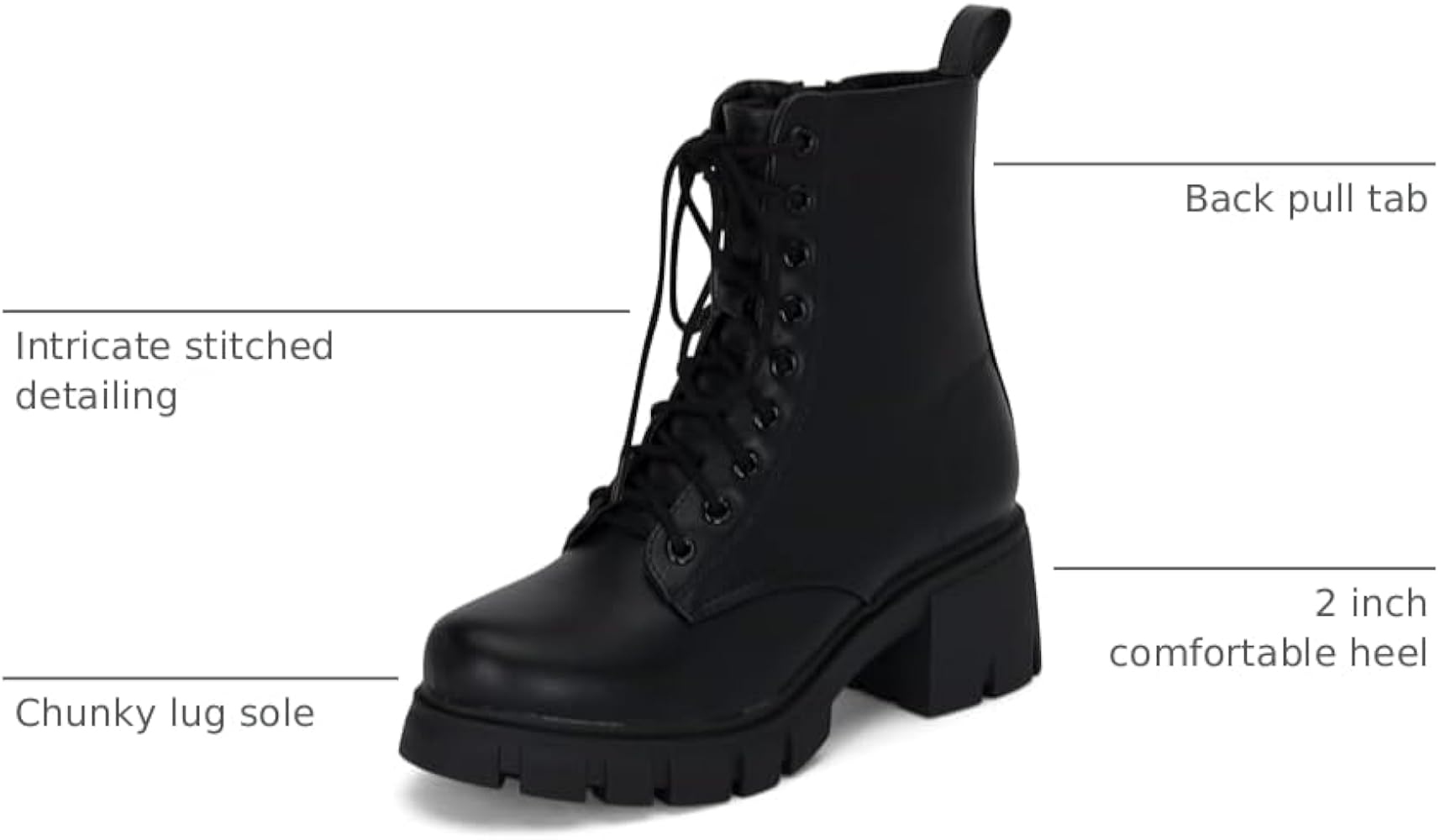 Amazon.com | STYLISH S TAMMY ~ Womens Lace Up Ankle Boots Chunky