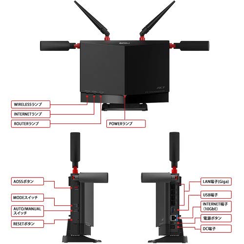 Amazon.co.jp: バッファロー ワイヤレスルーター WXR-5700AX7S/D