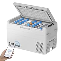 Amazon.co.jp: Setpower RF25 車載冷蔵庫 2室【内蔵製氷皿 50時間持続