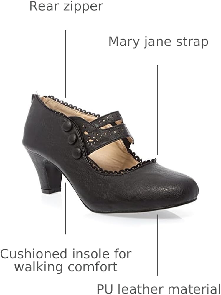 Amazon.com | Chase & Chloe Womens 36-Mina4 Closed Toe Mary Jane