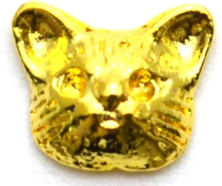 Amazon | ネイルパーツ 猫 キャット ゴールド 4個 アニマル メタル