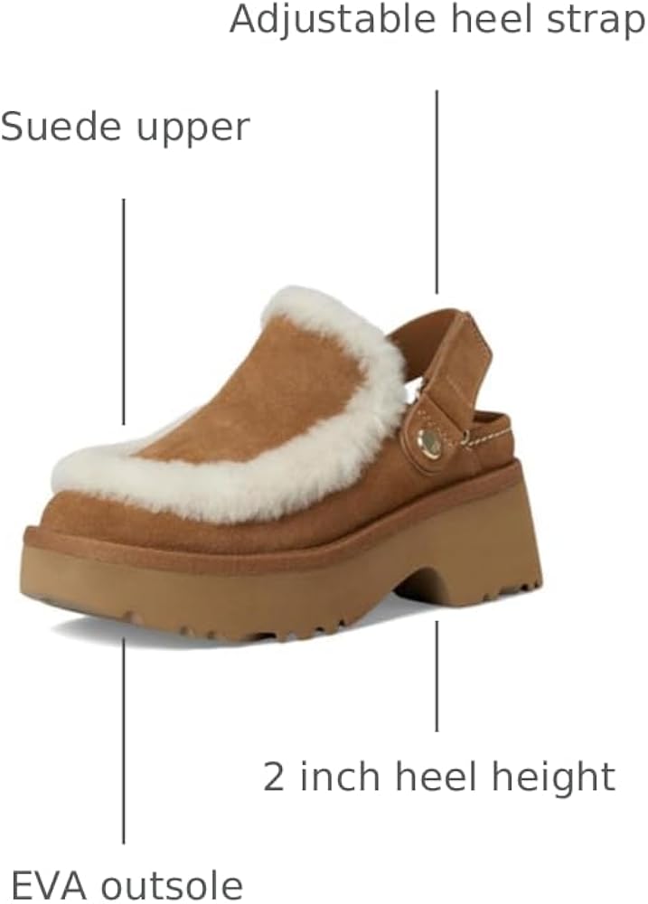 Amazon.com | UGG Women's Esmee Clog Shoe, Chestnut, 9 | Mules & Clogs