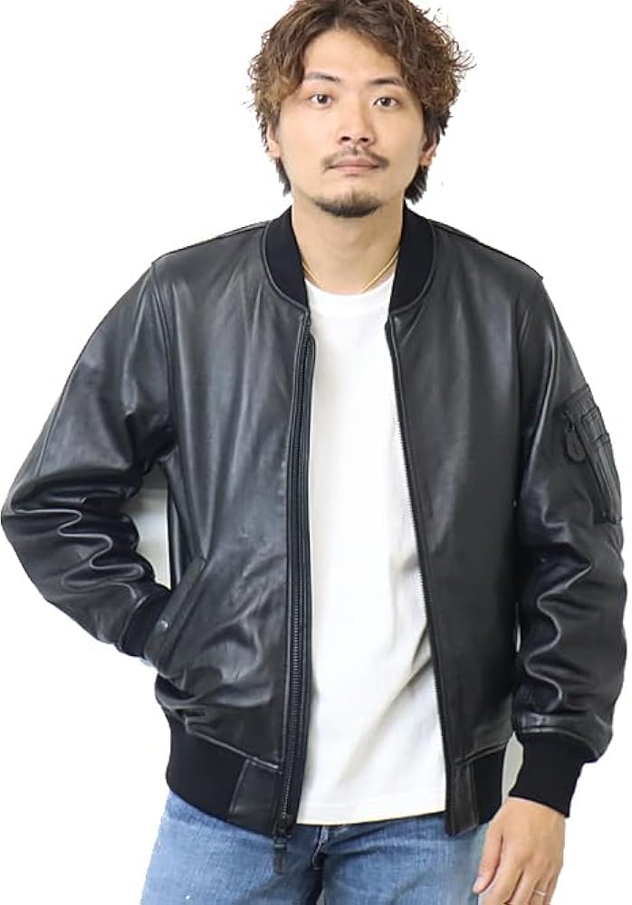 Amazon.co.jp: [アヴィレックス] MA-1 レザージャケット 6121050 (XL