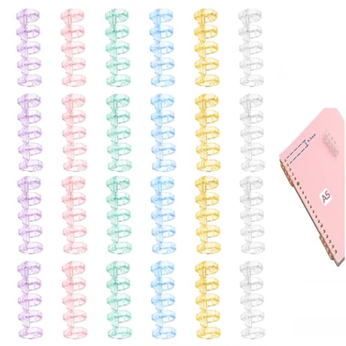 Amazon | バインダーリング 24個セット 6色入 リーフバインダーリング