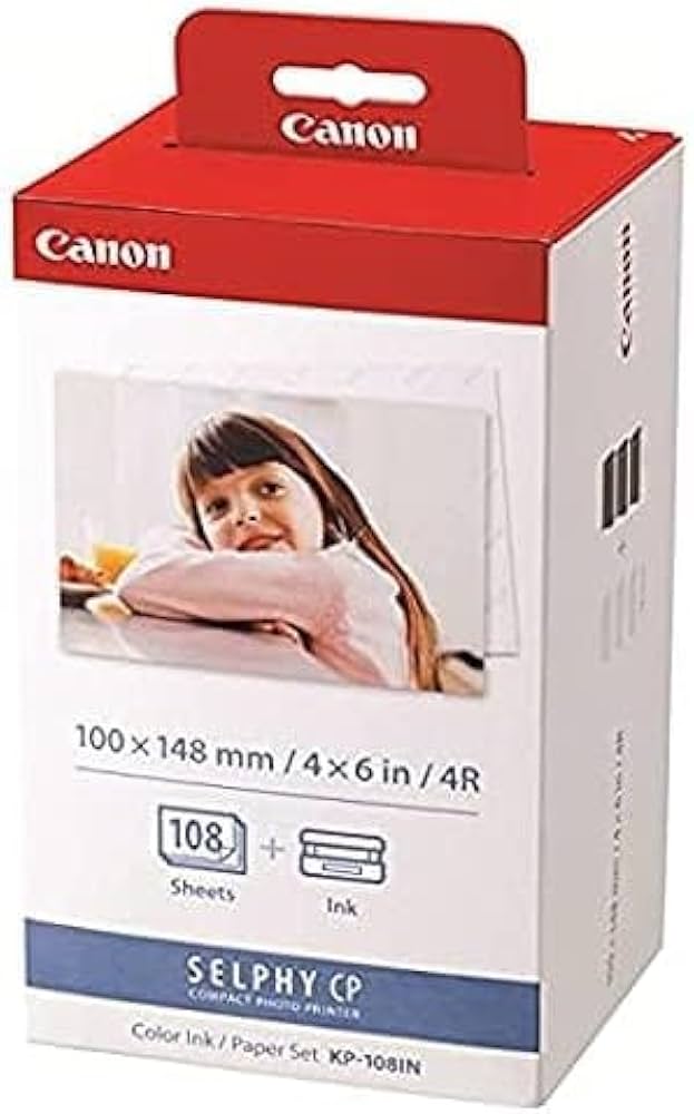 Amazon | Canon KP-108IN 3色インクカセットと108枚 4 x 6 用紙 光沢