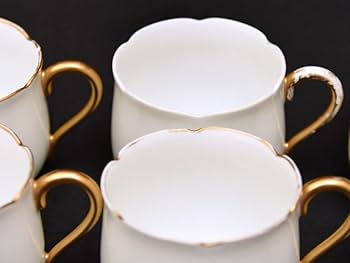 Amazon.co.jp: 高級磁器 大倉陶園 白磁 ゴールドライン チューリップ型