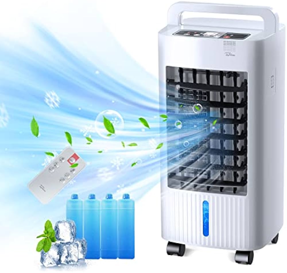 Amazon | 冷風機 冷風扇 【2024強力送風&イオン除菌&自動首振り】 冷風