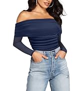Amazon.com: SAUNGKUAI Women's Off The Shoulder Long Sleeve