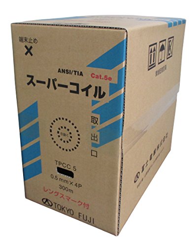 Amazon.co.jp: 冨士電線 CAT5E 単線LANケーブル 300m巻き TPCC5 0.5mm