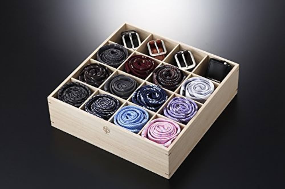 Amazon｜ネクタイ収納桐ケース（16マス） 見せる収納 桐箱