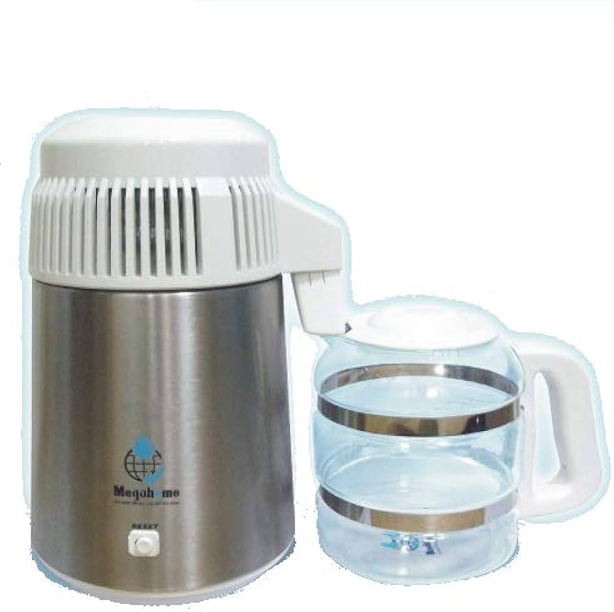 Amazon | 蒸留水器（蓋：白色・本体：ステンレス）新ガラス容器・磁器