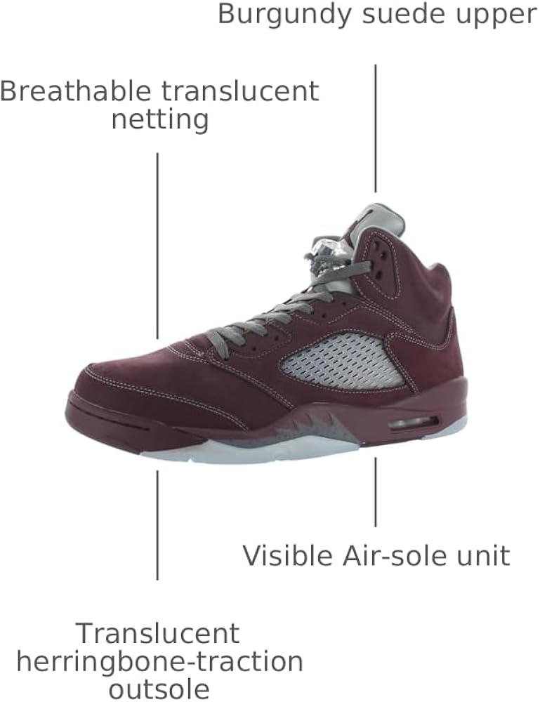 Amazon.com | Nike Air Jordan 5 Retro SE Burgundy Mens DZ4131 600