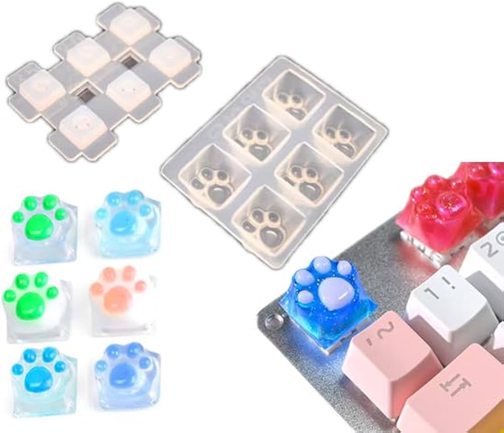Amazon.co.jp: XYZA 自作キーキャップ シリコン型 肉球自作キー