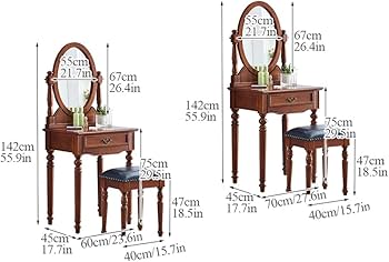 Amazon｜レトロドレッサー テーブル アンティーク ドレッサーセット