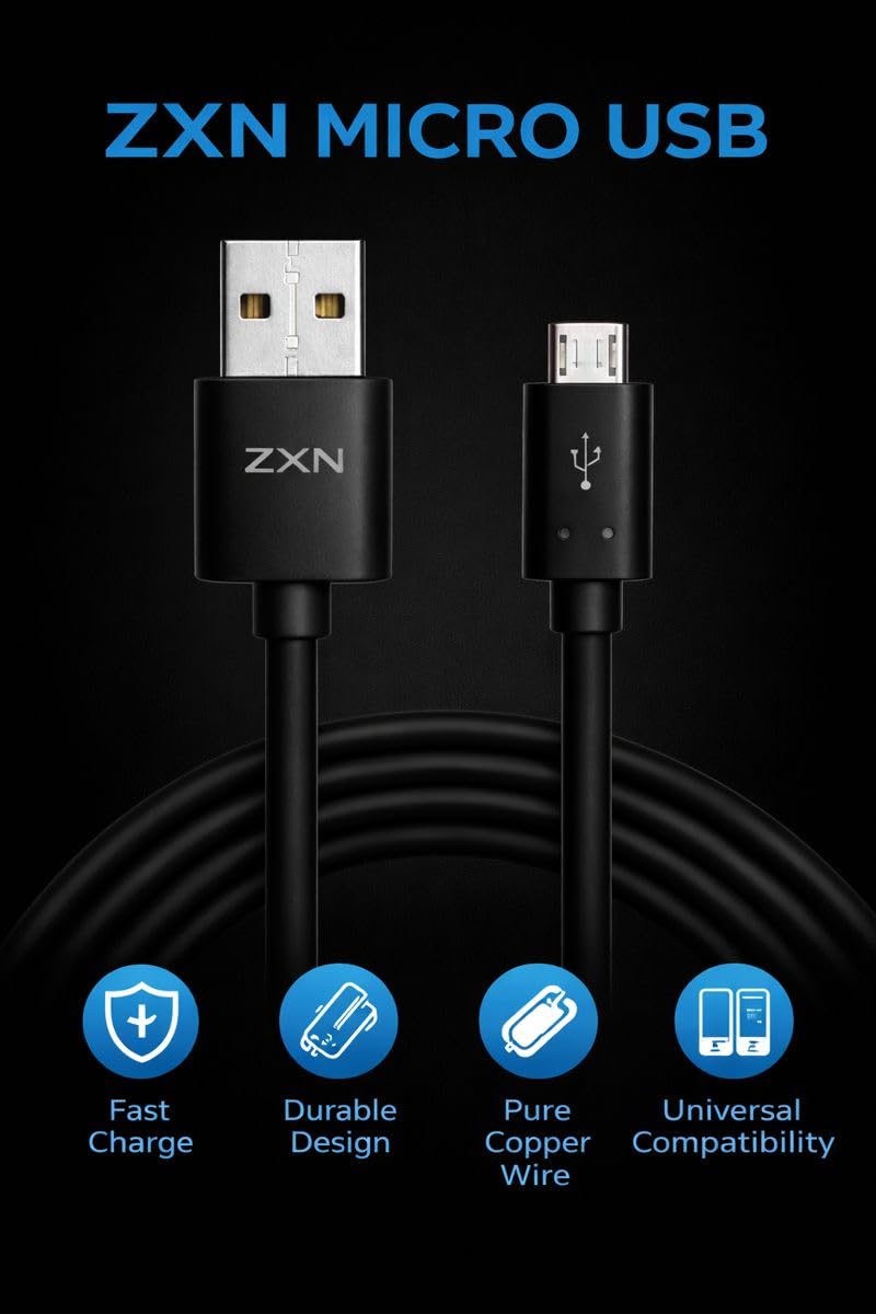 ZXN USB to Micro USB Charging Cable | 10W Fast Charging | Durable