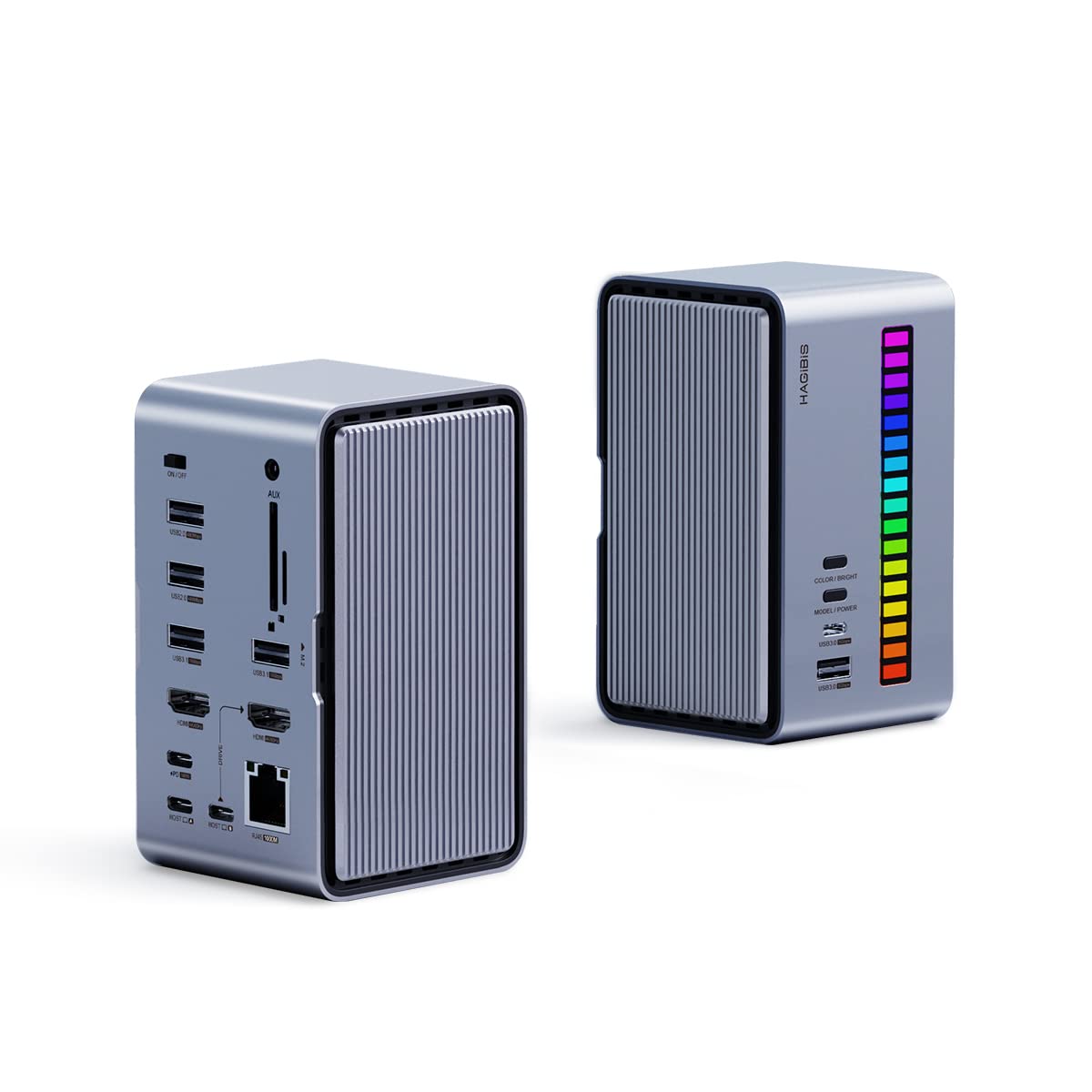 Amazon.com: Hagibis USB C Docking Station Dual Monitor, LED Strip
