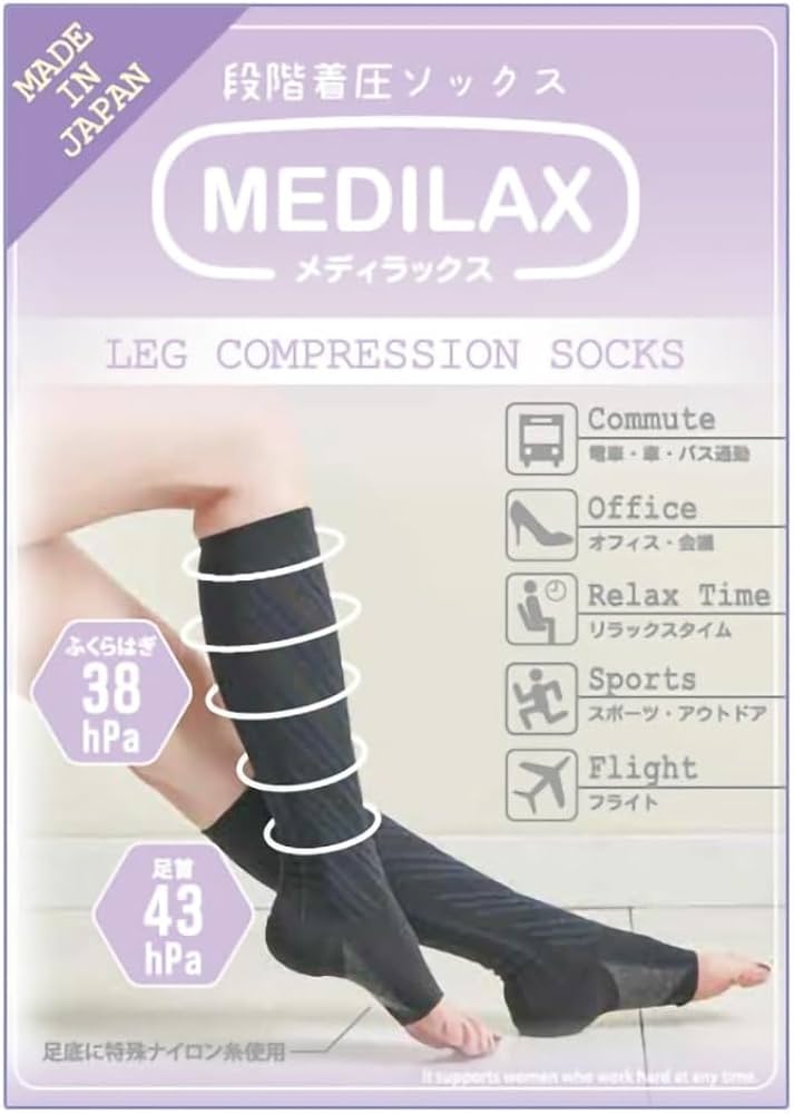 Amazon.co.jp: MEDILAX〈メディラックス〉日本製 段階着圧ハイソックス