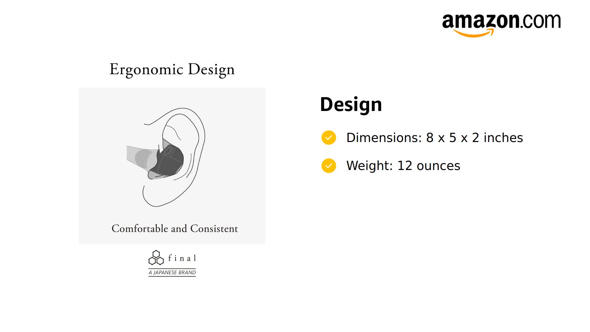 Amazon.com: Final A5000 High-Precision In-Ear Earphones Earbuds
