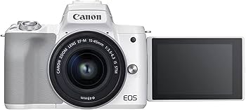 Amazon.com : Canon EOS M50 Mark II + EF-M 15-45mm is STM Kit White