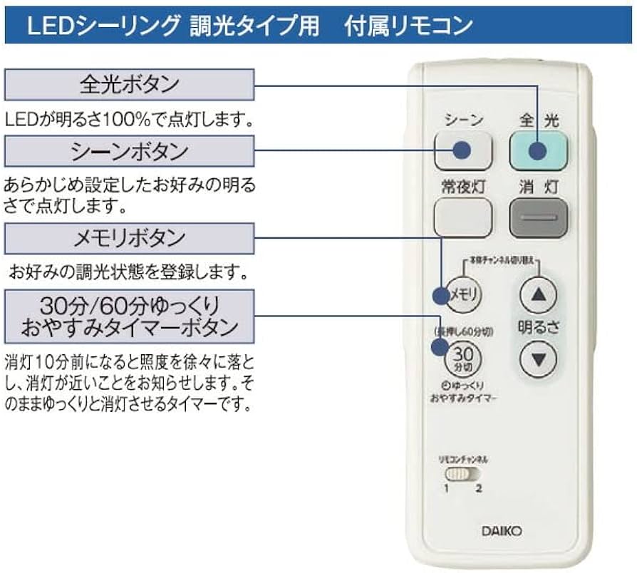 Amazon | 大光電機 DAIKO LEDシーリング 調光タイプ用 付属リモコン