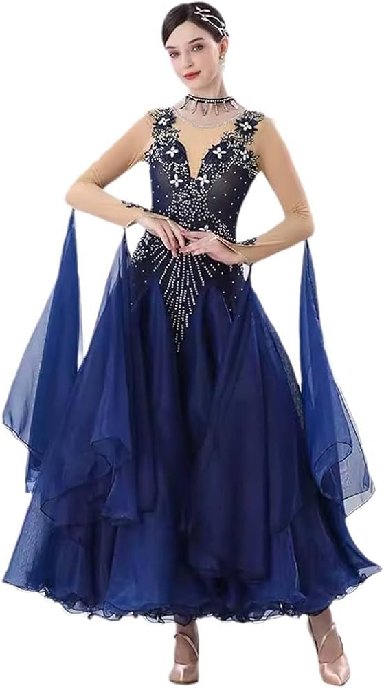 Amazon.co.jp: 社交ダンスドレス モダンダンス衣装 スタンダード