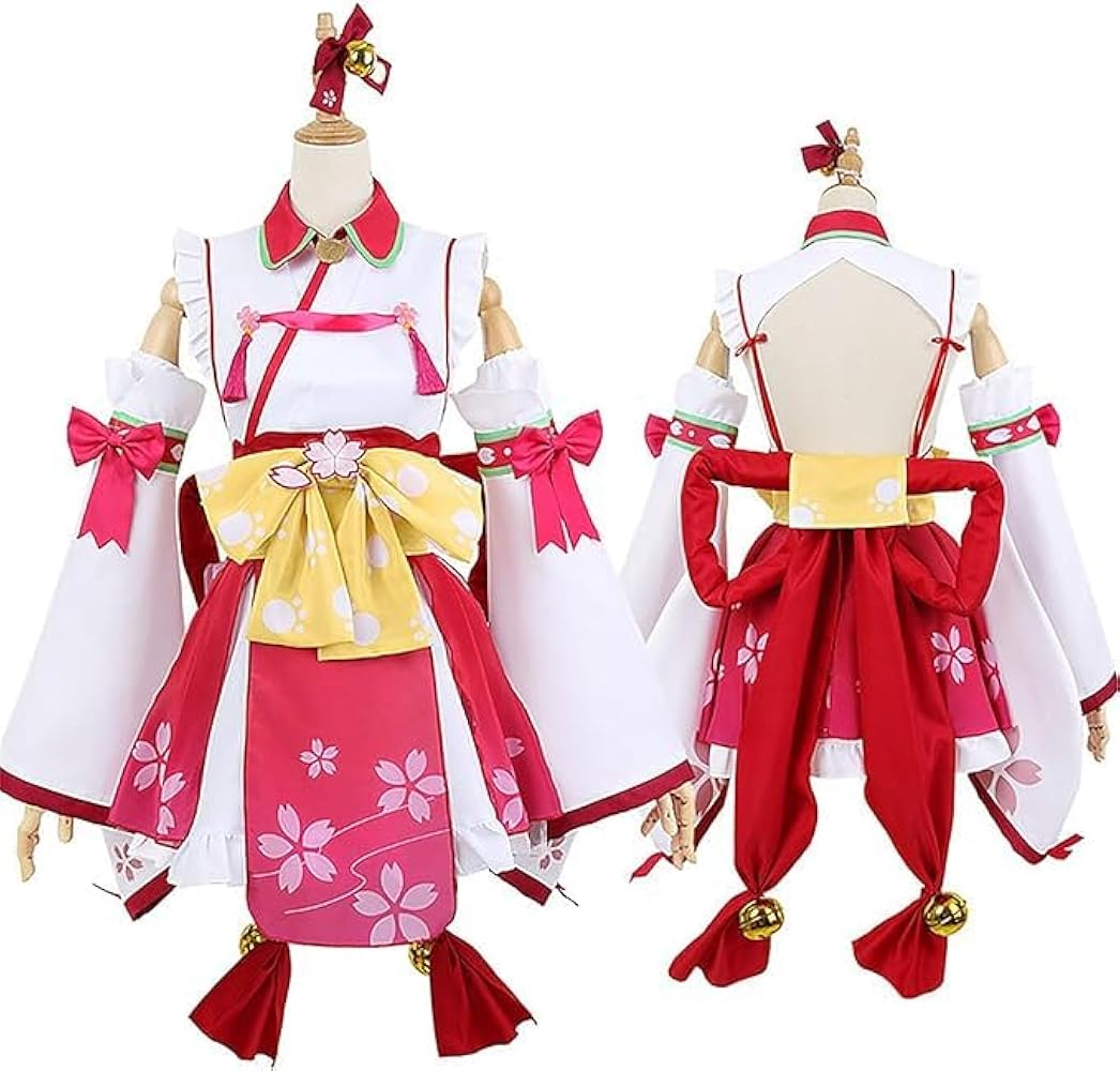 Amazon.co.jp: [楽コス] さくらみこ 桜巫女 コスプレ 衣装 ウィッグ