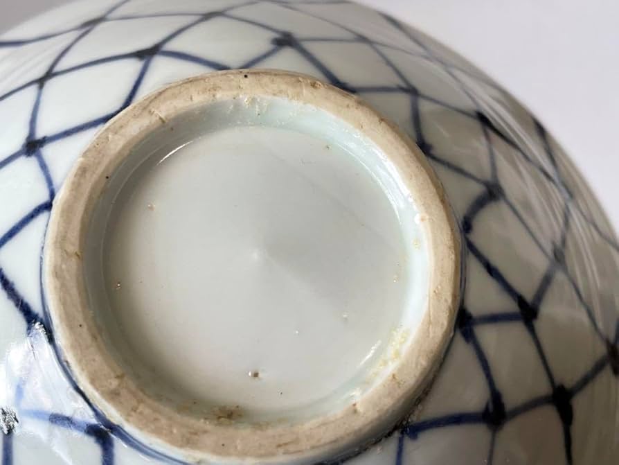 Amazon.co.jp: 作家物 陶芸家 加藤静允 染付 網代文様 網文様 茶碗 深