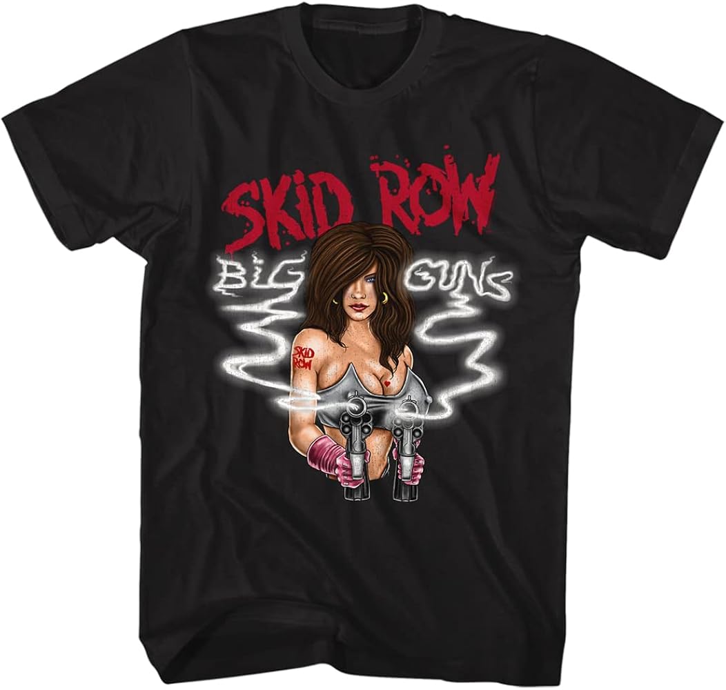 Amazon.com: Skid Row T Shirt Big Guns 1990 Album Cover Adult Short