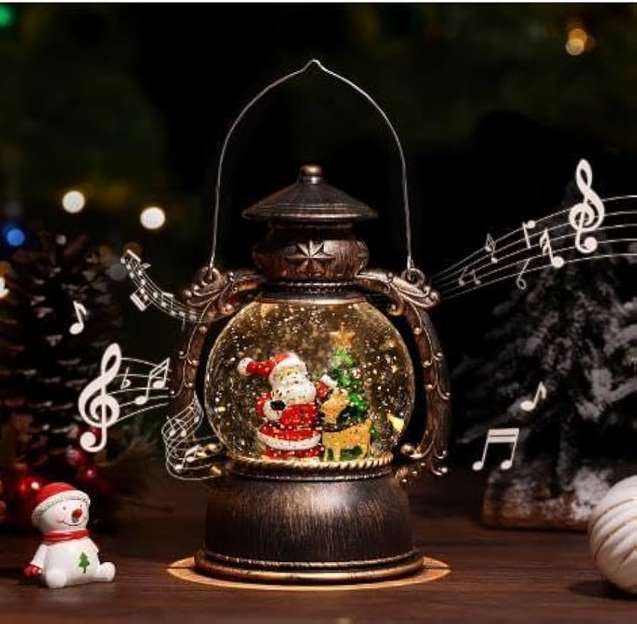 Amazon.co.jp: スノードーム サンタさんとトナカイ クリスマス