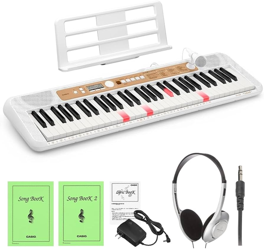 Amazon | カシオ キーボード LK-340 ヘッドフォン付き 光る鍵盤 光ナビ