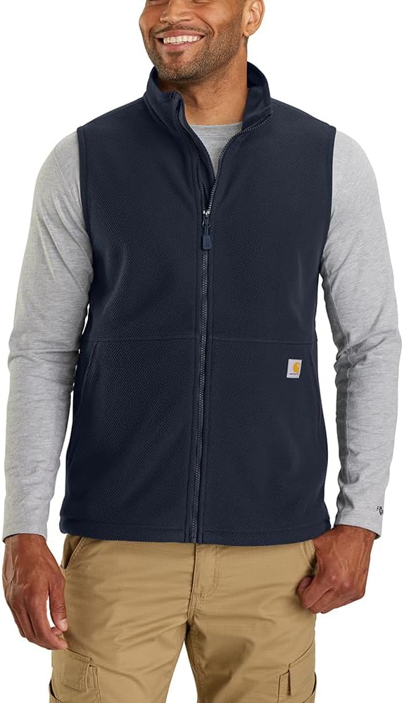 Carhartt Men's 106418 Full-Zip Relaxed Fit Fleece Vest, Black, S