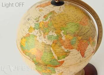 Amazon | 地球儀 [ライト付き] インテリア アンティーク 子供用 学習