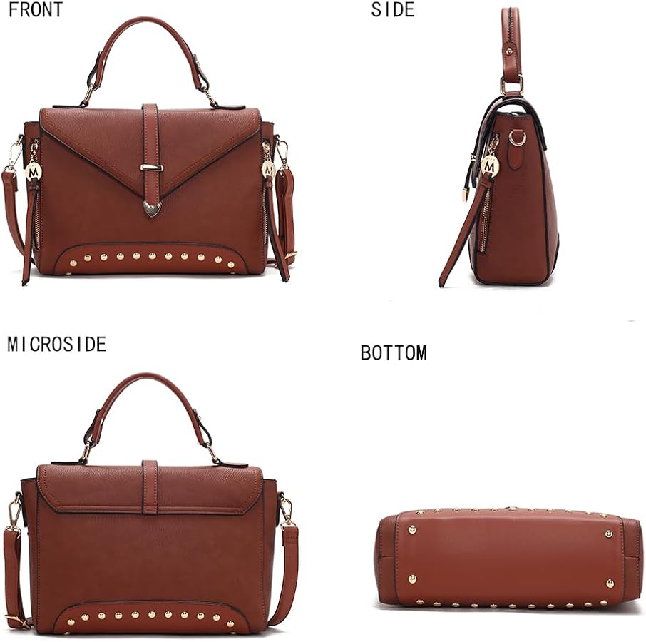 MKF Collection Crossbody Bag for Women, Vegan Leather Designer