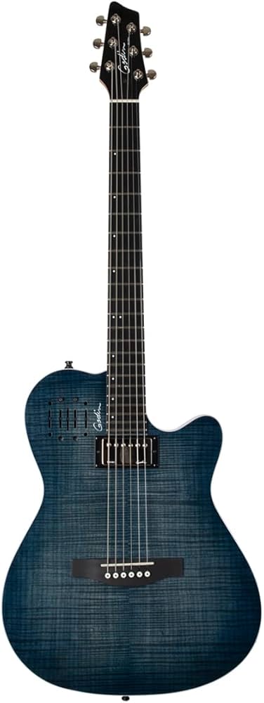 Amazon.com: Godin A6 Ultra - Denim Blue Flame : Musical Instruments
