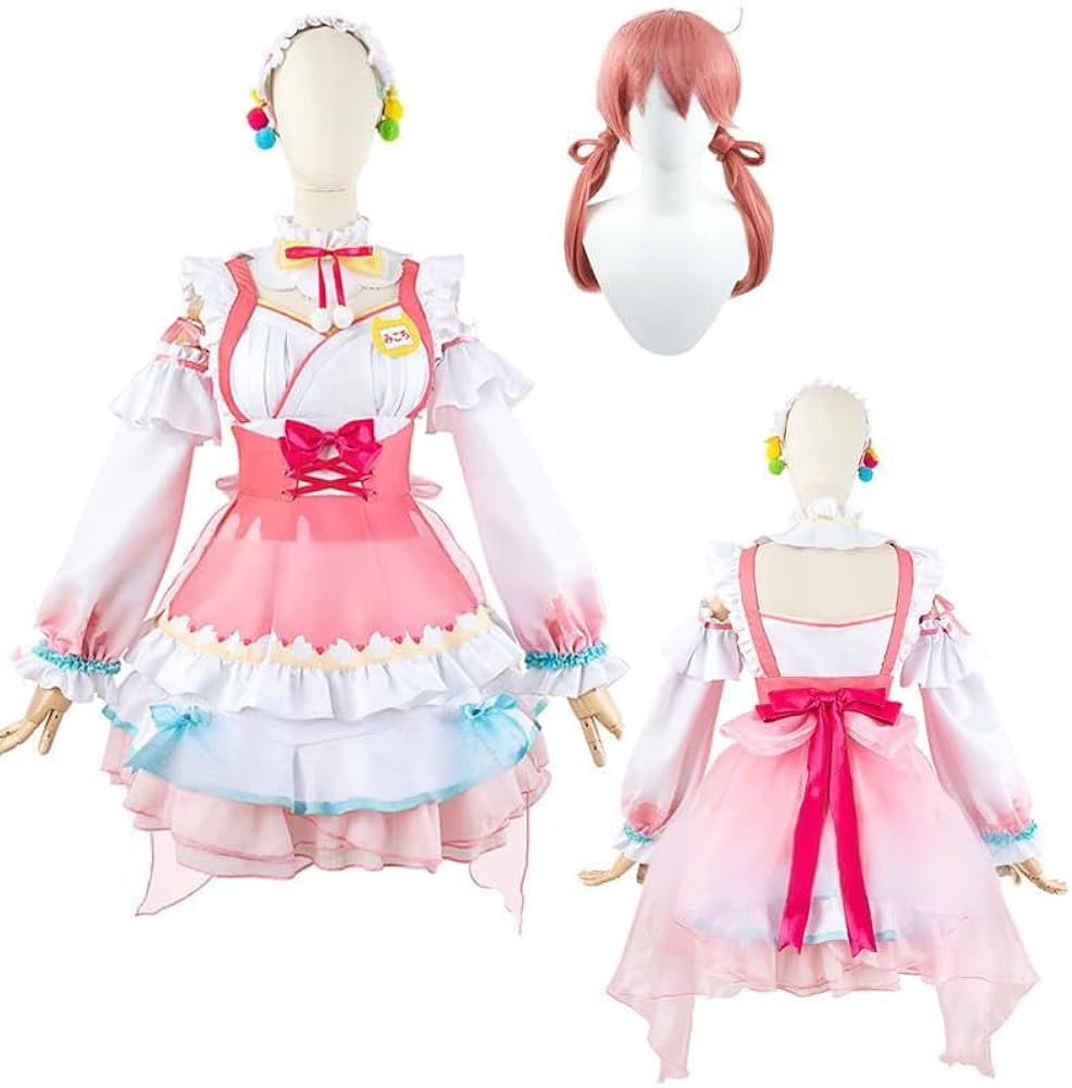 Amazon.co.jp: [PWPCOS]さくらみこ メイド服 櫻巫女 コスプレ衣装
