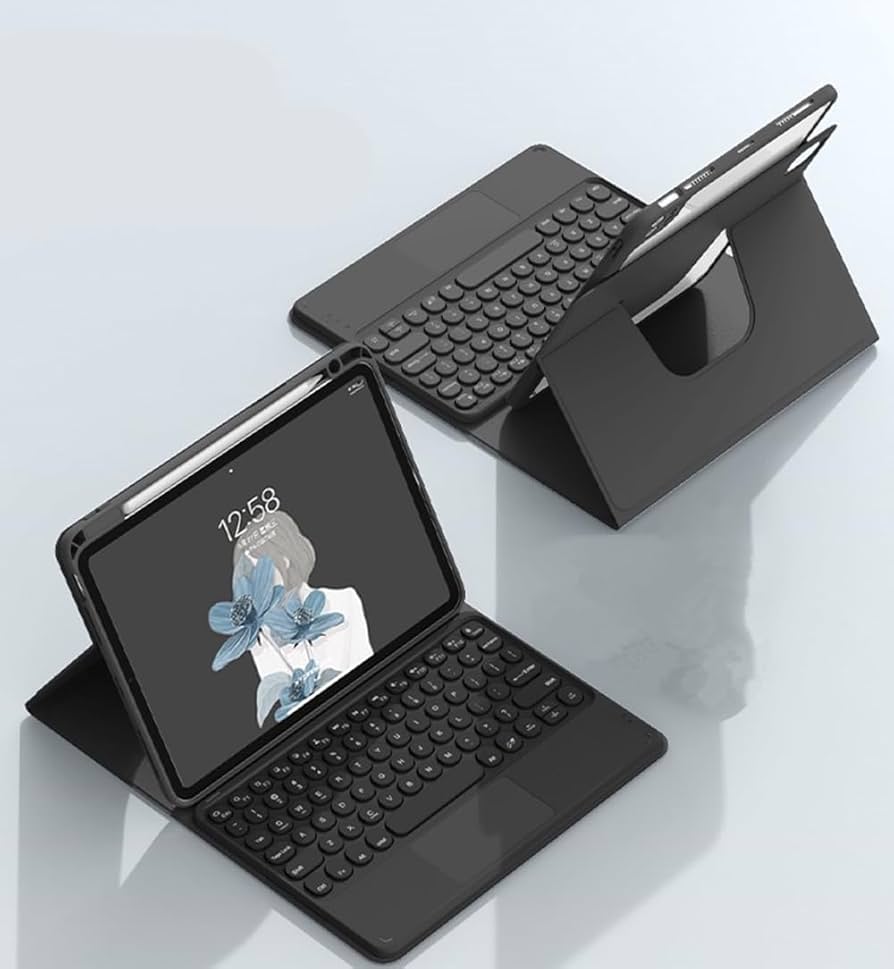 Amazon.co.jp: 360度回転式 iPad 10.2 キーボードケース タッチパッド