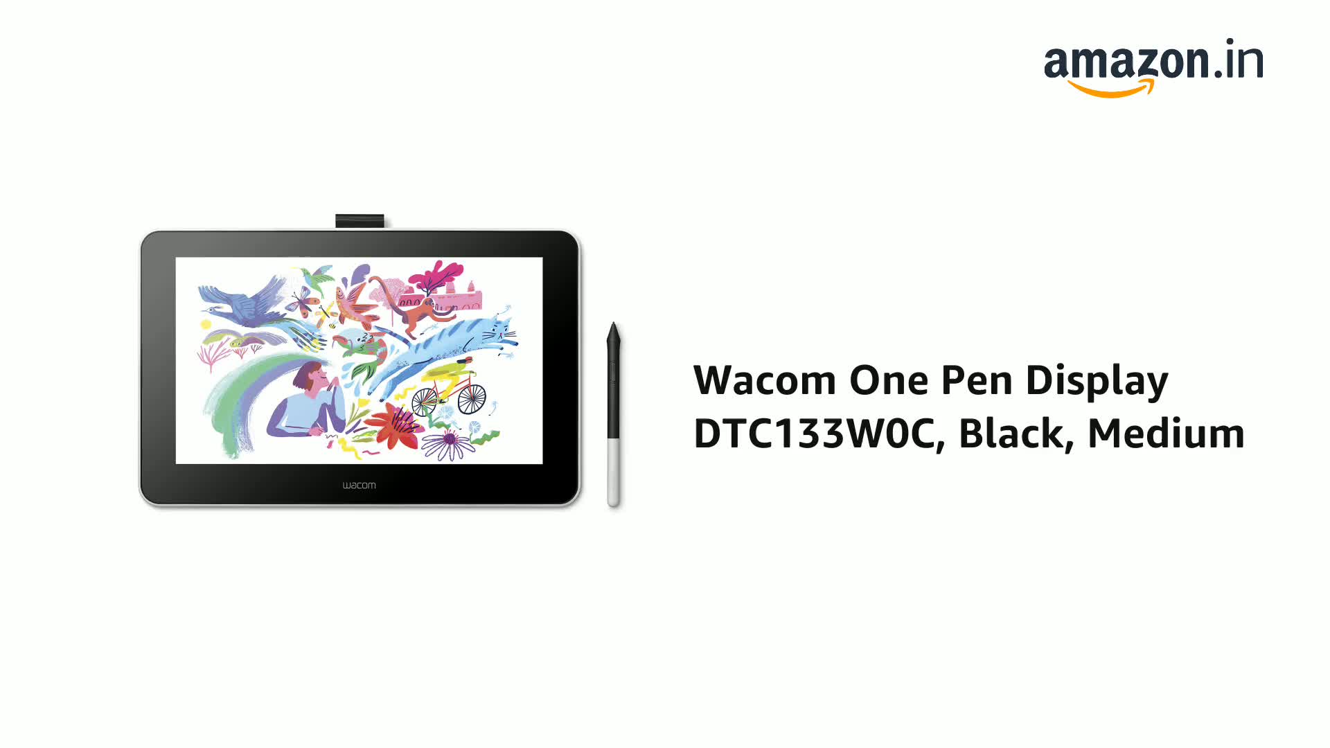 Amazon.in: Buy Wacom One Pen Display DTC133W0C, Black, Medium
