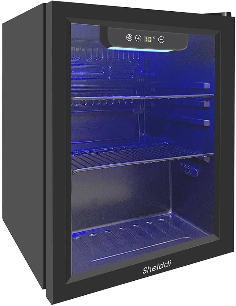 Amazon | Shelddi 小型冷蔵庫 48L コンプレッサー式 透明ガラスドア