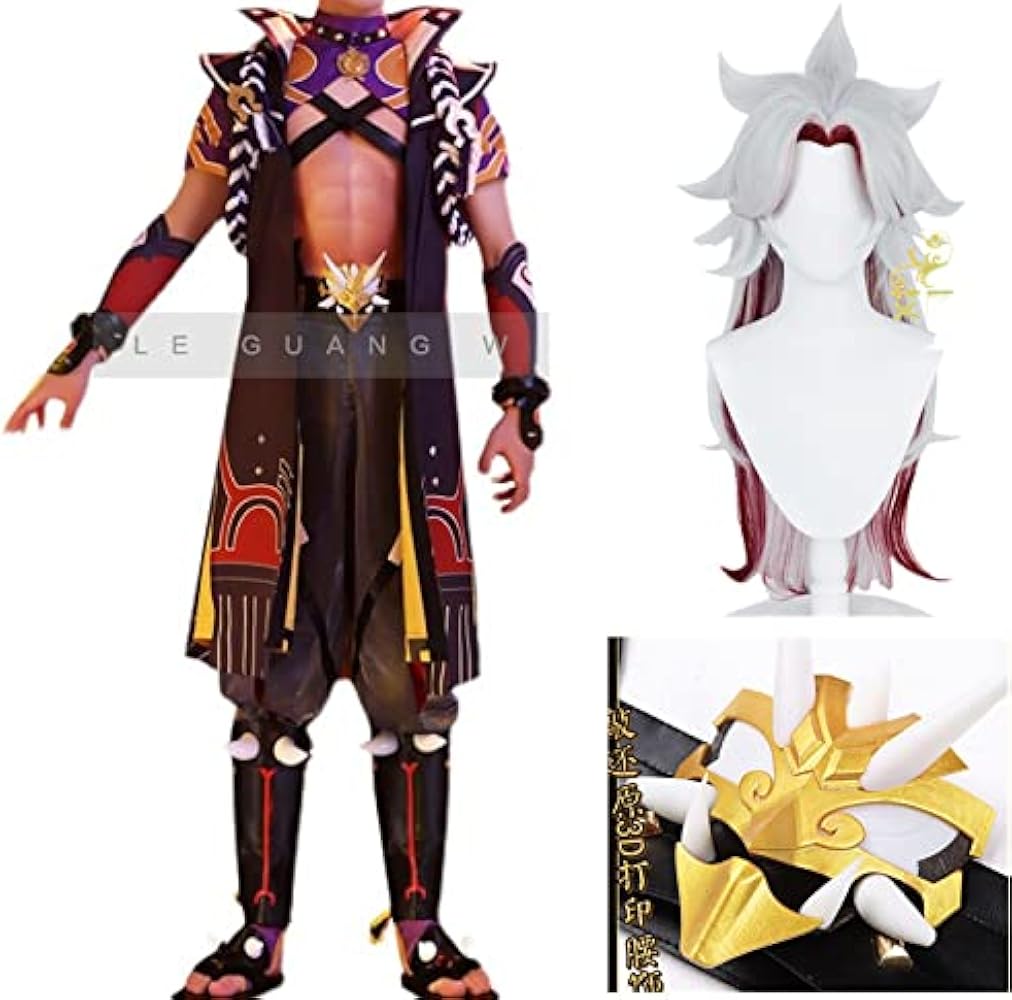 Amazon.co.jp: 原神 荒瀧一斗 コスプレ衣装＋ウィッグ風 : ホビー