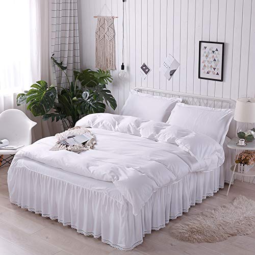 Amazon｜Lucky&Beauty 綿100％ベッドカバー ホワイトレース シングル