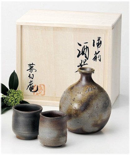 Amazon｜備前焼 夢幻工房 桟切焼 酒器揃 商品サイズ：徳利9.5 × 12.5