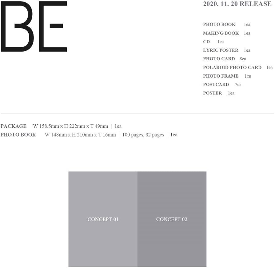 Amazon.com: BTS Bangtan Boys - BE Deluxe Edition Album+On Pack