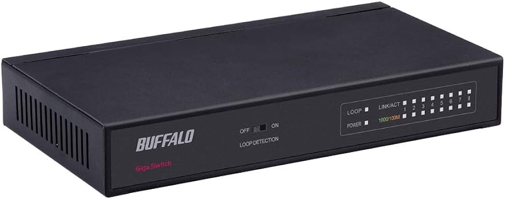 Amazon.co.jp: BUFFALO Giga対応 金属筺体 電源内蔵 8ポート ブラック
